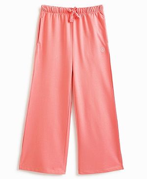 Campana Cotton Terry Solid Wide Track Pant - Pink