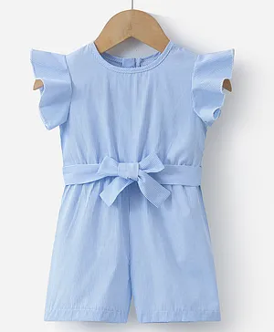 Mark & Mia Frill Sleeves Jumpsuit
                              with Stripes - Blue & White