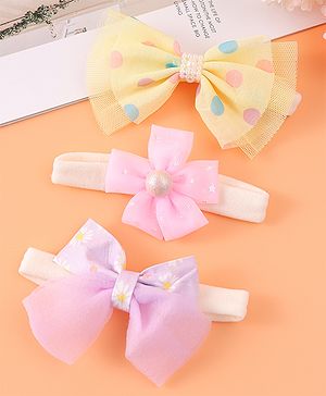 Babyhug Headbands Free Size Pack of 3 - Multicolor