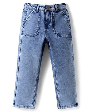 Pine Kids Denim Woven Ankle Length Washed Jeans - Blue