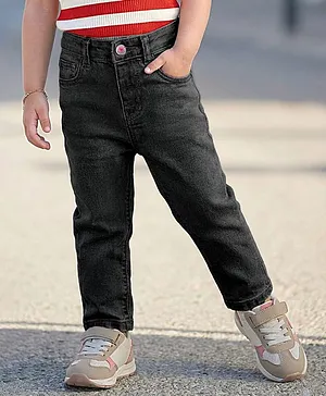 Babyhug Denim Full Length Washed
                              Jeans With Stretch - Black
