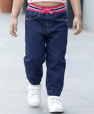 Babyhug Denim Full length washed
                              Jogger with stretch - Dark Blue