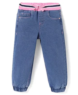Babyhug
                              Denim Full length washed Jogger with
                              stretch - Mid Blue