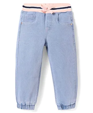 Babyhug
                              Denim Full length washed Jogger with
                              stretch - Light Blue