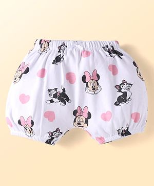 Babyhug Disney Interlock Knit Bloomer With Minnie Mouse Graphics Pack Of 3 - Lavender & Pink