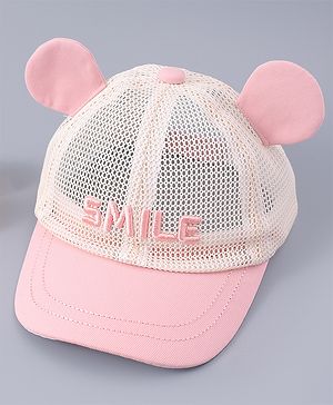 Babyhug Free Size Baseball Cap With Ear Applique - Pink