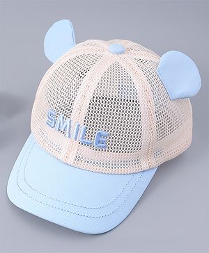 Babyhug Free Size Baseball Cap With Ear Applique - Light Blue