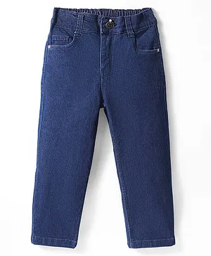 Kookie Kids
                              Denim Woven Full Length Washed Jeans With
                              Stretch - Navy Blue