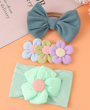 Babyhug Free Size Headbands With Floral Applique Pack of 3 - Multicolour