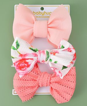 Babyhug Free Size Headbands With Bow Applique Pack Of 3 - Multicolour