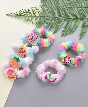 Babyhug Rubber Bands & Scrunchies With Applique Pack of 6 - Multicolor