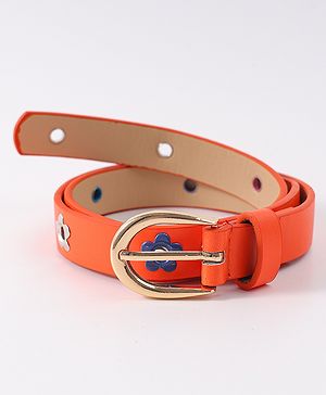 Babyhug Belt with Floral Applique - Orange