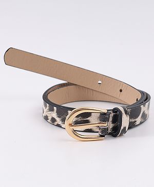 Pine Kids Belt with Leopard Print - Khaki