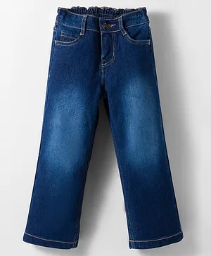 Kookie Kids
                              Woven Full Length Washed Denim Jeans With
                              Stretch - Blue
