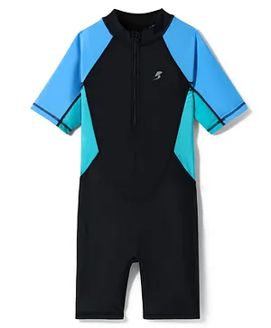 Bosky
                              Swimwear Half Sleeves Legged Color Block
                              Swimsuit - Light Blue & Black