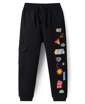 Pine Kids Knit Full Length Printed Lounge Pant - Black