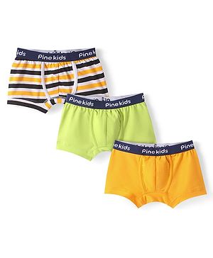 Pine Kids Cotton Knit Trunks with Stripes Pack of 3 (Color May Vary)
