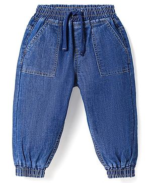 Babyhug Full Length Washed Denim Jeans - Blue