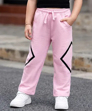 Kookie Kids Cotton Knit Full Length
                              Wide Leg Side Tape Lounge Pant With
                              Pockets - Light Pink