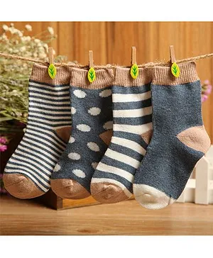 Footprints Super Soft Organic Cotton Socks Pack Of 4 - Grey