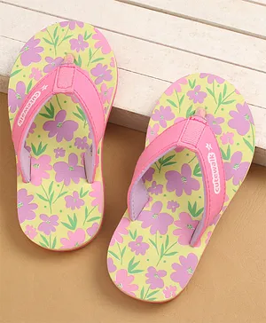 Cute Walk by Babyhug Slip On Flip Flops with
                      Floral Print - Pink