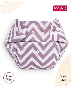 Babyhug Printed Free Size Reusable Cloth Diaper without Insert (Shell Only) - Zig-Zag Print