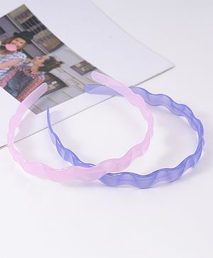 Pine Kids Solid Color Hair Bands Pack of 2 - Lilac & Pink