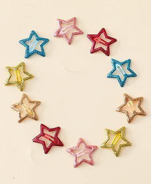 Babyhug Star Shaped Snap Clips Pack of 5 - Multicolor
