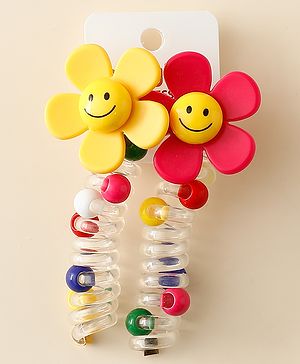 Babyhug Hair Clips with Floral Applique Pack of 2 - Multicolor