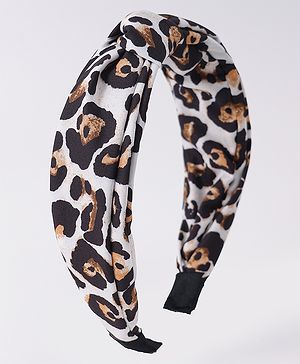 Pine Kids Free Size Hair Bands With Cheetah Print - Black