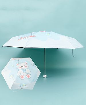 Babyhug Teddy Bear Printed Umbrella - Light Blue