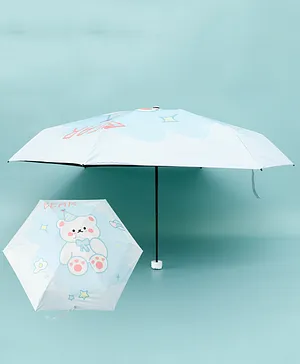 Babyhug Teddy Bear Printed Umbrella - Light Blue
