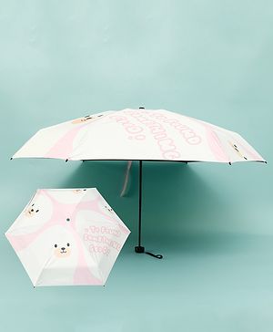 Babyhug Kids Umbrella with Bear Print - Pink