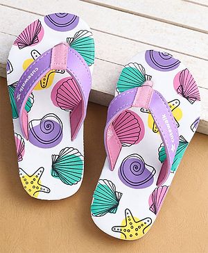 Cute Walk by Babyhug Flip Flops With Beach Theme - Purple