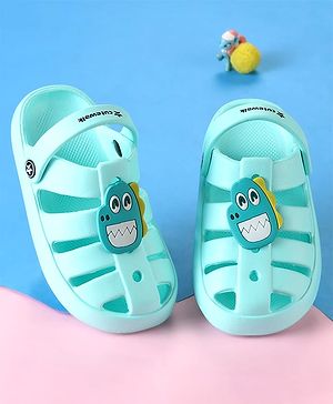 Cute Walk by Babyhug Clogs with Backstrap Closure & Dino Applique -  Mint