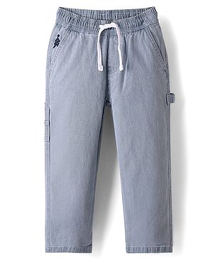 Pine Kids Woven Full Length Washed Denim Jeans - Light Blue