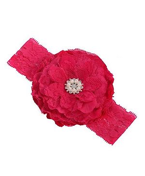 Akinos Kids Lace Flower Lace Headband - Pink