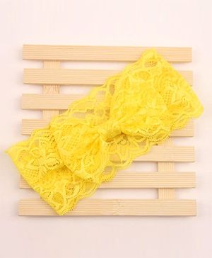 Akinos Kids Lace Bow Headband - Yellow