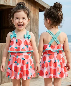 Mark &
                      Mia Frock Swimsuit with Fruit Print - Pink