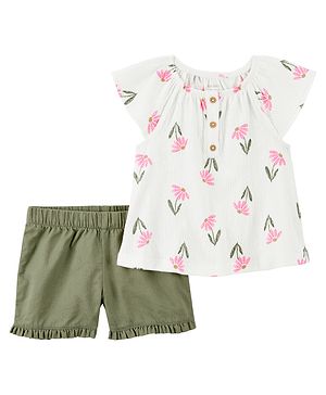 Carters Knit Sleeveless Floral...