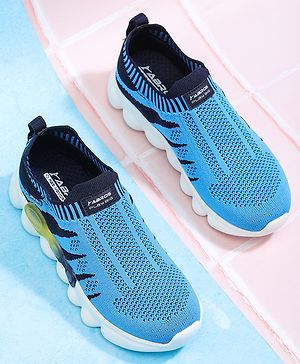 ABROS Play Big Text Patch Detailed Slip On Shoes - Light Blue