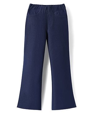 Pine Kids Denim Woven Ankle Length Washed Boot Cut Jeggings - Navy