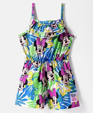 Babyhug Disney Singlet Sleeves Jumpsuit with Minnie Mouse Print