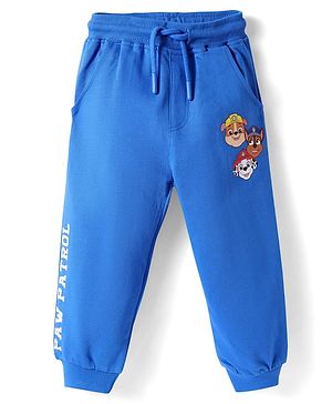 Babyhug Cotton Knit Full Length Lounge Pant with Paw Patrol Print - Blue