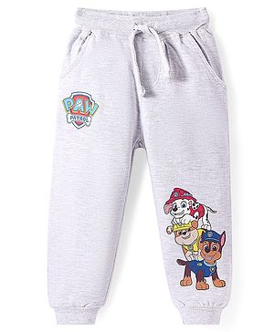 Babyhug Cotton Knit Full Length Lounge Pant with Paw Patrol Print - Grey