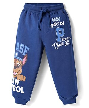Babyhug Cotton Looper Knit Full Length Lounge Pant with Paw Patrol Print - Navy Blue