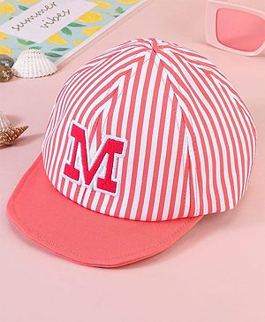 Babyhug Baseball Cap with Stripes White & Pink - Diameter 14cm
