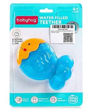 Babyhug Water-Filled Fish Shaped Teether - Blue | Safe, Soothing, and BPA-Free Teething Toy for Infants | Child-Safe Material | Promotes Oral Comfort & Sensory Development | Non-Toxic | BIS Certified