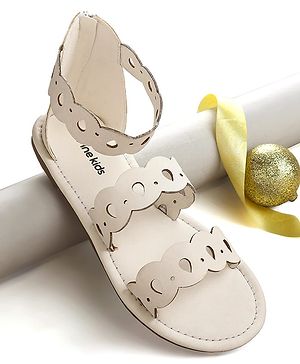 Pine Kids Zip Closure Sandals - White
