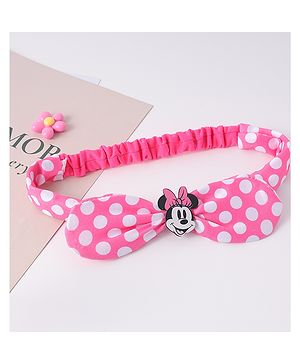 Babyhug Disney Headband With Minnie Mouse Bow Applique Free Size - Pink